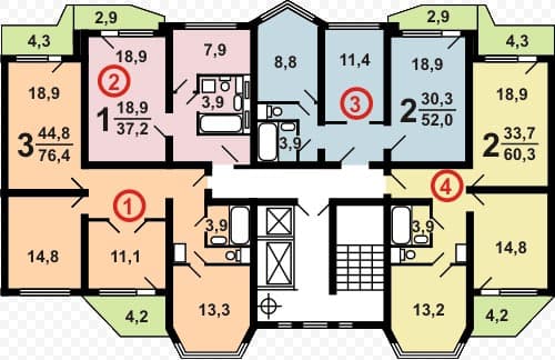 Типовые планировки п 44т