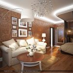 Интерьер гостиной-спальни 20 кв.м. Фото проекта