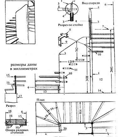 чертеж лестницы 